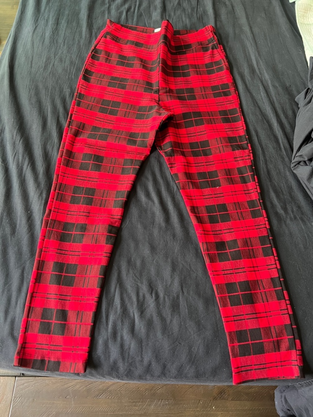 Unique Vintage Red and Black Plaid Trousers